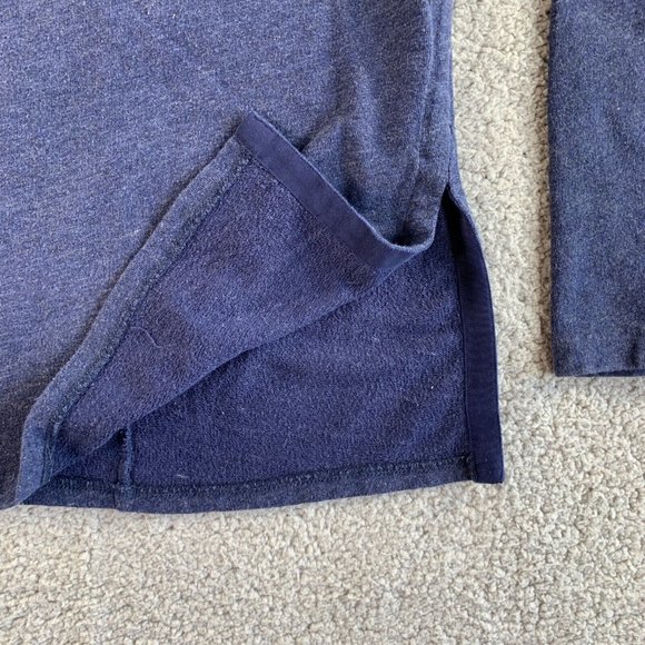 J. Crew Sweatshirt with Side Slits Tunic Womens Small Zipper Terry Lounge Blue - Picture 6 of 12